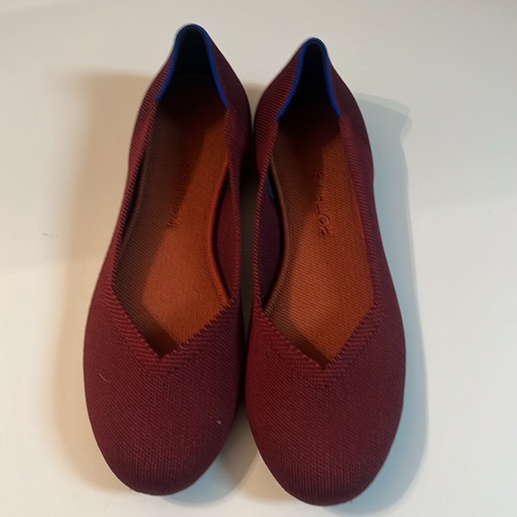 ROTHY’S THE FLAT Rounded Toe Ballet Flat Shoes Burgundy 10.5 Women - Picture 5 of 10